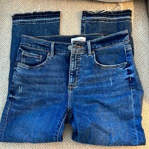 Loft Step Hem High Rise Kick Crop Jeans